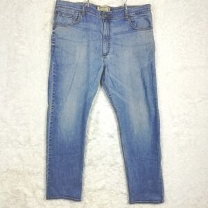 Wrangler Mens Jeans Flex Slim Straight Leg Blue Denim Light Wash 42x30